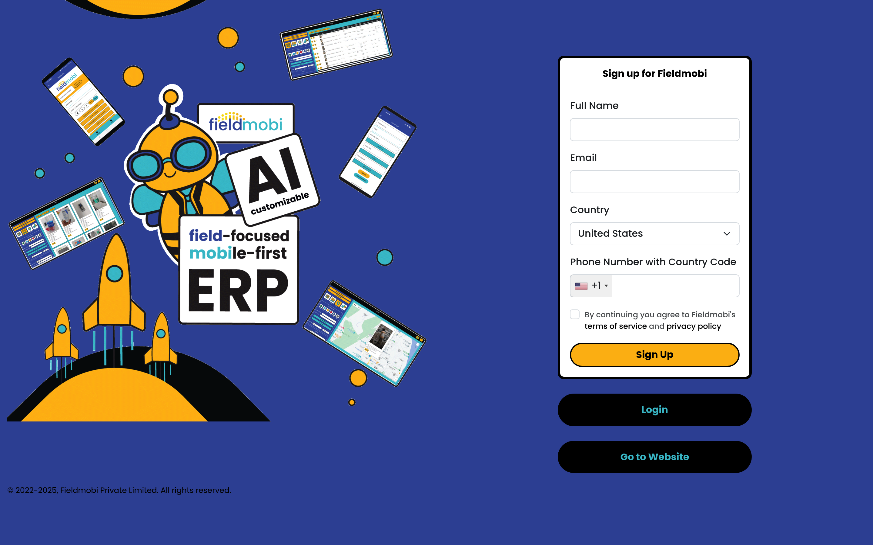 Fieldmobi Frontline pricing page screenshot